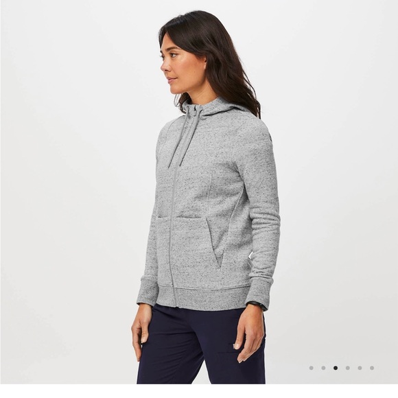 Figs On Shift Gray Full Zip Hoodie - Picture 3 of 6